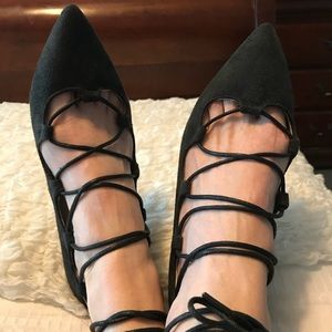 black strappy flats size 39 (7.5-8)